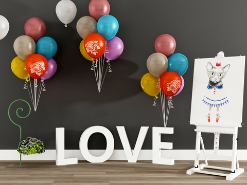 Modern Festival Art Display Balloon Easel