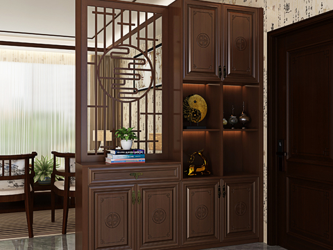 Chinese-style Partition Cabinet Entrance Cabinet