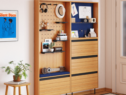 Log Style shoe cabinet