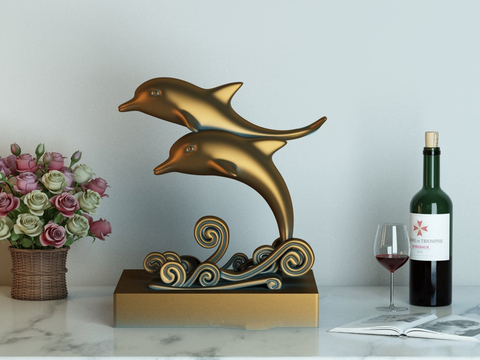 Modern Decorations Desktop Ornaments Whale Sculpture Flower Basket