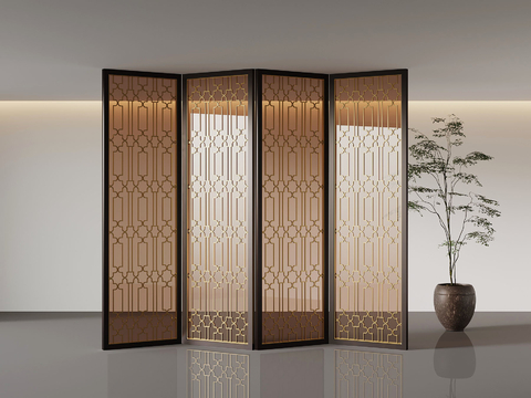 Neo-Chinese Style glass screen partition