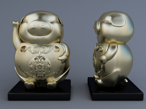 Fortune Pig Sculpture Cartoon Ornaments