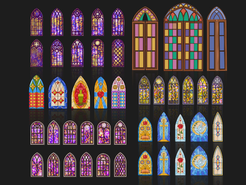 Gothic church windows European windows