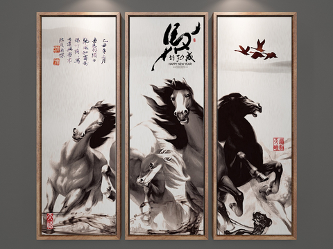 New Chinese Decorative Painting Horse Hanging Painting