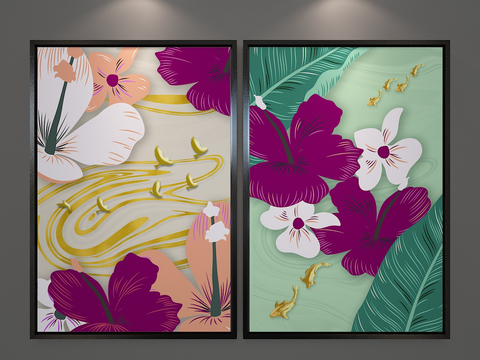 Nordic Decorative Painting Flower Pattern Flipchart