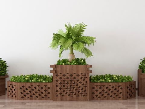 Outdoor Flower Box Flower Groove Plant Wooden Flower Box