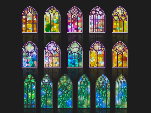 Gothic church windows stained glass windows European windows