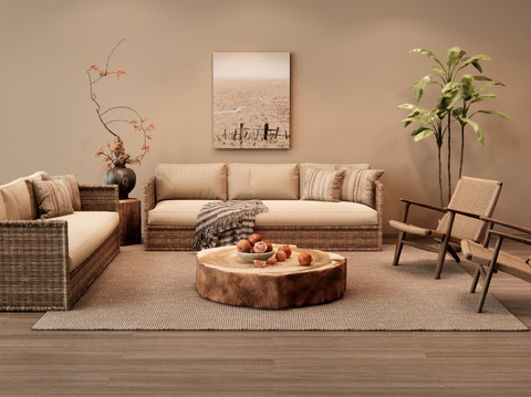 Wabi-sabi Style Sectional Sofa Outdoor Sofa