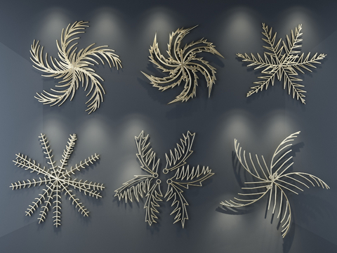 Modern Metal Wall Decorations Snowflake Hanging Ornaments