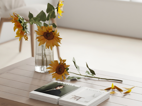 Modern Sunflower Vase Floral Book