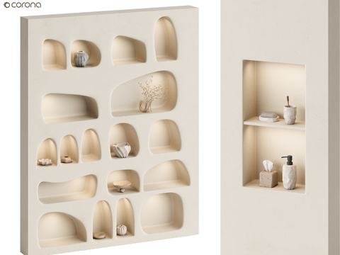 Cream Style Decorative Rack Shaped Niche