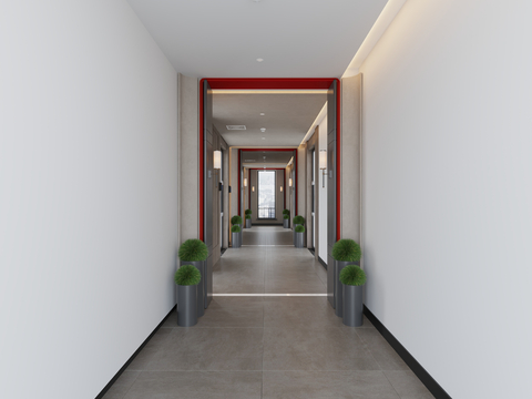 New Chinese Hotel Corridor