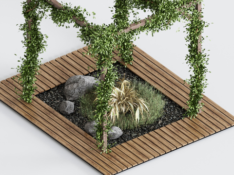 Outdoor sketch landscape sketch landscape stone flower stand