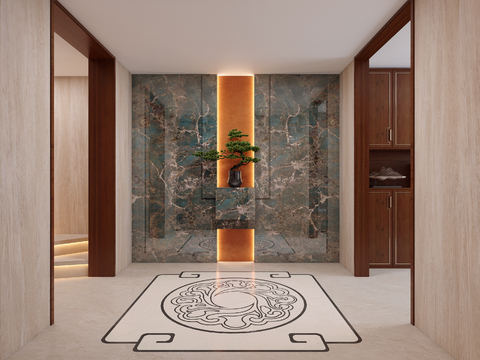 New Chinese-style entrance hallway foyer