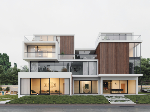 Modern single-family villa exterior