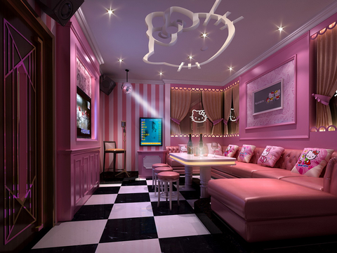 European-style Kitty Cat Theme KTV Room