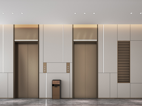 Modern elevator hall