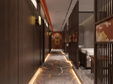 New Chinese Hotel Corridor