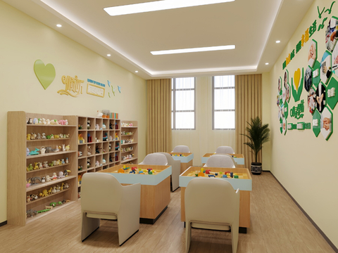 Modern psychological consultation room sand table classroom