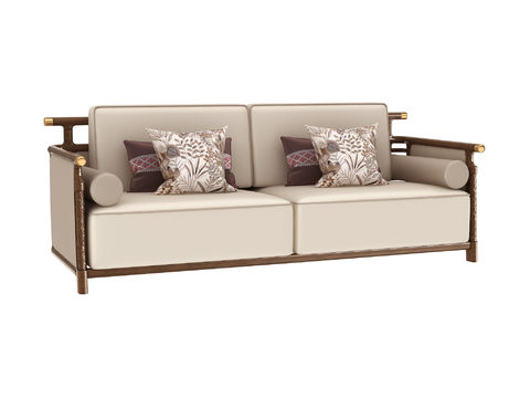 New Chinese-style double sofa