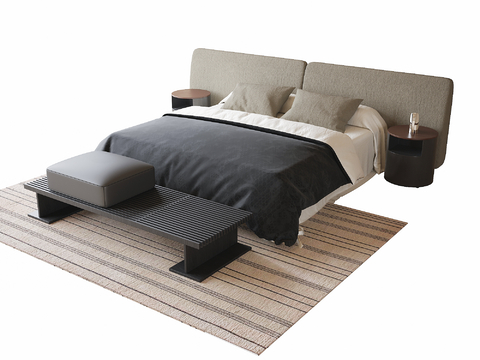 Modern Double Bed Fabric Bed