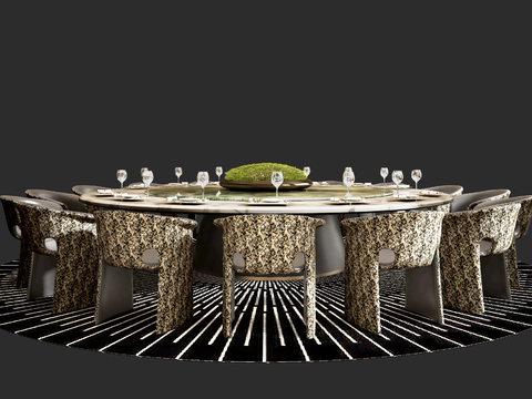 Italian Dining Table and Chair Round Table