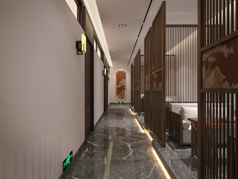 New Chinese Hotel Corridor