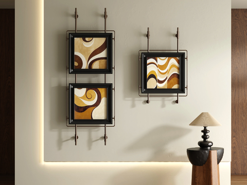 Mid-century Style Texture Painting Decorative Painting