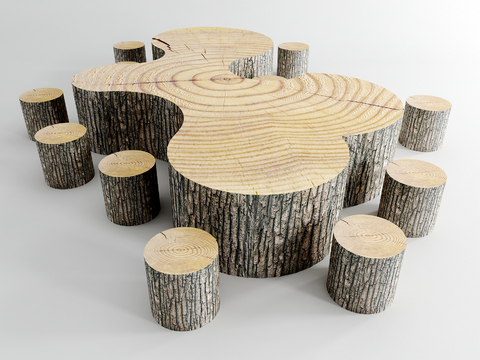 Modern outdoor imitation wooden pile table stool