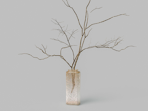 Modern Gradient Vase Dried Branches Flower Art