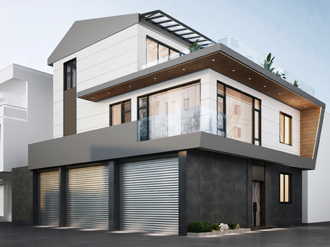 Modern self-built house appearance villa appearance