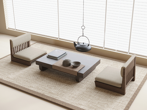 Japanese Tatami Tea Table and Chair Balcony Tea Table and Chair