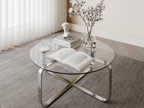 Round coffee table glass coffee table