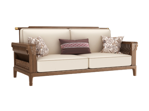 Chinese-style double sofa