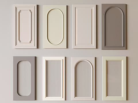 Cream style wardrobe door Changhong glass cabinet door solid wood door panel