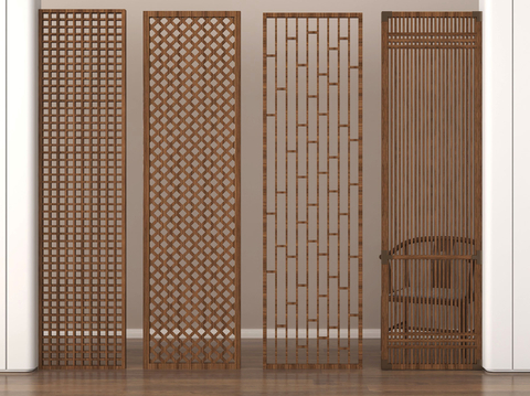 New Chinese Screen Grille Screen Wooden Screen