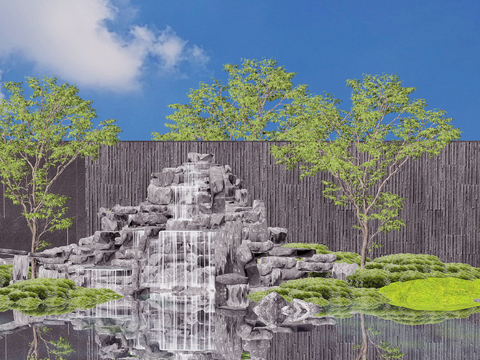 New Chinese-style rockery waterscape