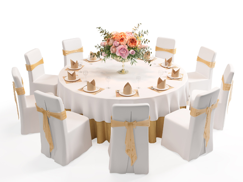 Banquet Dining Table and Chair Round Dining Table