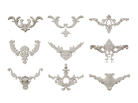 European-style Carved Corner Gypsum Components