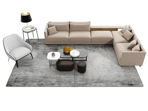 Modern Corner Sofa Coffee Table Sectional Sofa