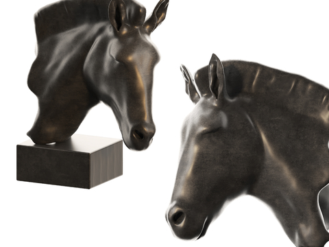 Modern Horse Head Sculpture Ornaments