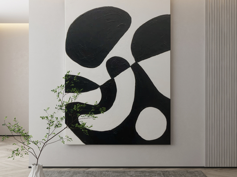 Modern Decorative Painting Black and White Hanging Painting Abstract Painting