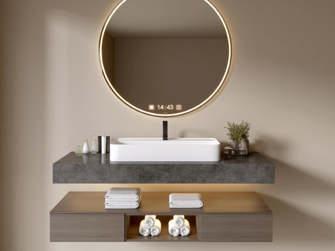 modern bathroom cabinet suspension basin