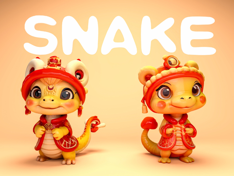 Cartoon snake Art Toy zodiac snake sculpture ornaments