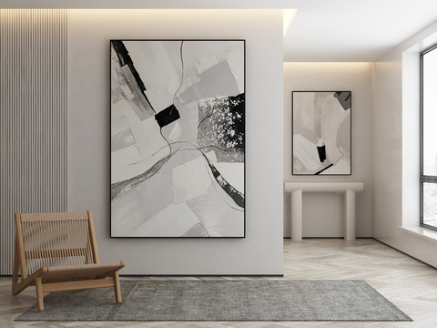 modern decorative painting black and white painting