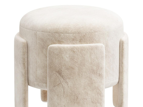 The Invisible Cream Stool Fluffy Stool Fabric Stool