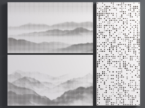 New Chinese Landscape Painting Perforated Plate Punched Wall