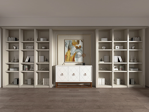 Modern Open Case Bookcase Background Cabinet Storage Cabinet