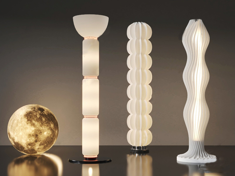 Cream Style floor lamp moon lamp