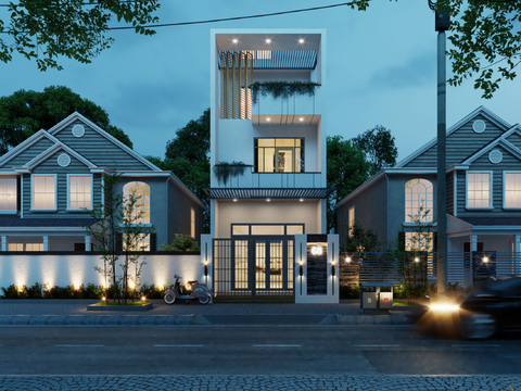 Modern single-family villa exterior